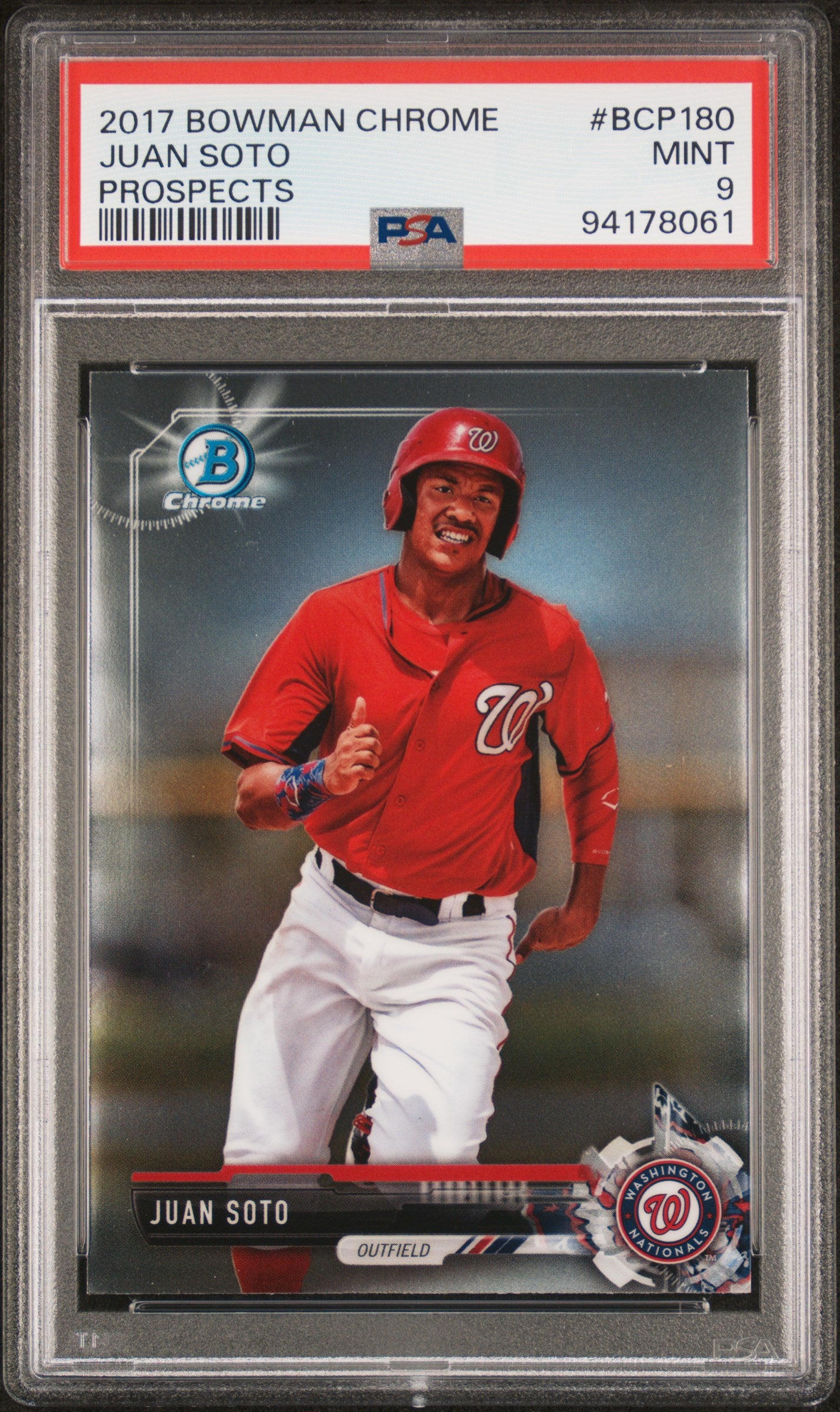 2017 Bowman Chrome Prospect Juan Soto #BCP180 PSA 9