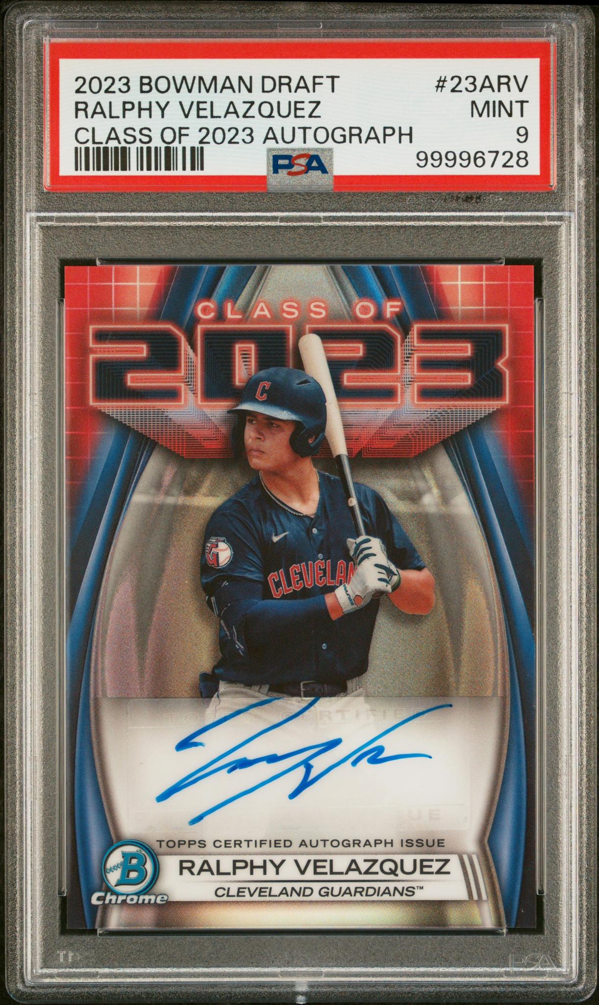 2023 Bowman Draft Chrome Class of 2023 Autograph Ralphy Velazquez #23ARV PSA 9
