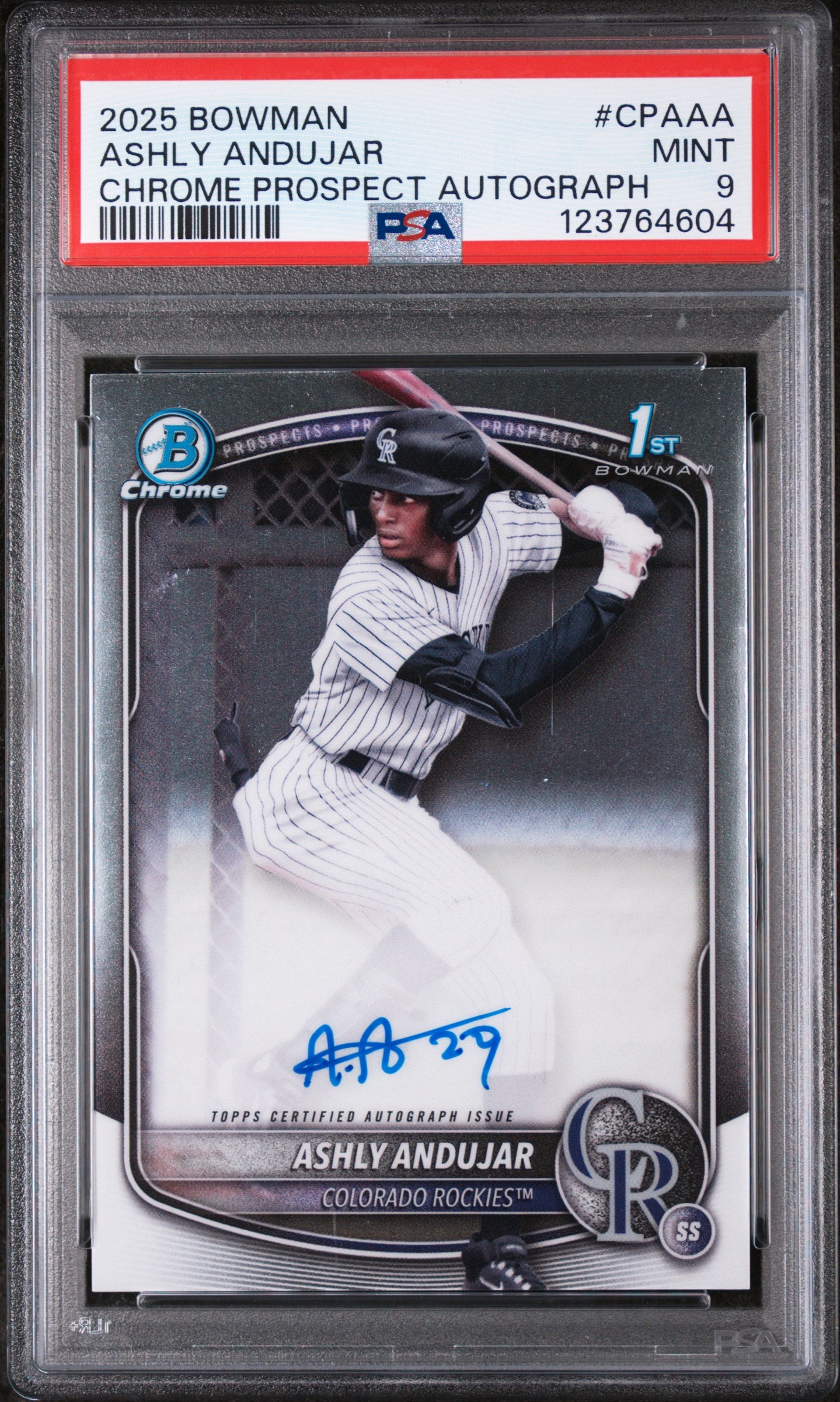 2025 Bowman Chrome Prospect Autograph Ashly Andujar #CPA-AA PSA 9