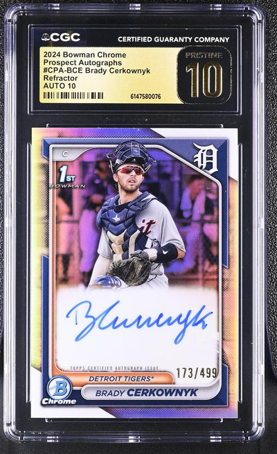 2024 Bowman Chrome #CPA-BCE Brady Cerkownyk Prospect Autographs /499 Auto CGC 10