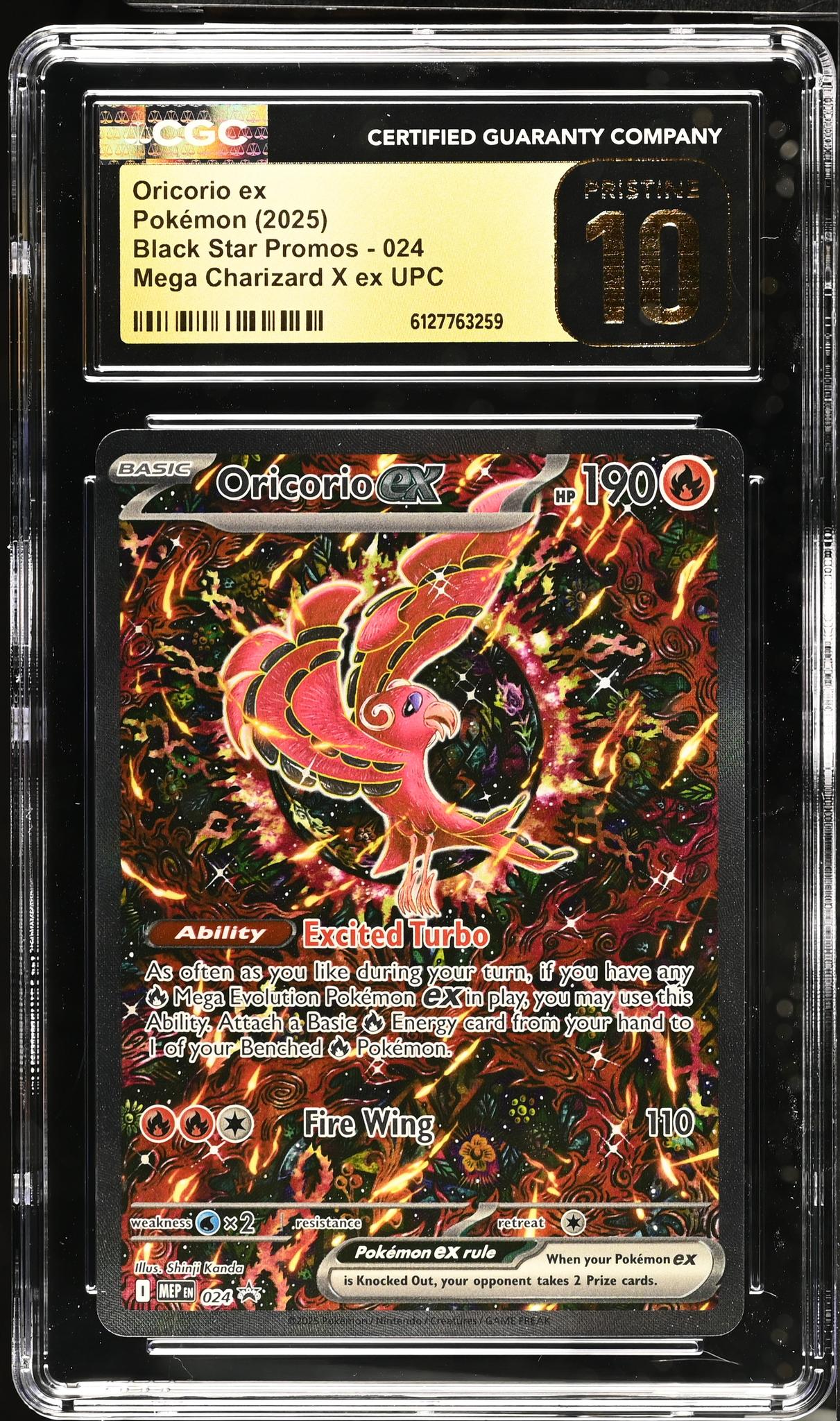 2025 Black Star Promos #024 Oricorio ex Mega Charizard X ex UPC CGC 10