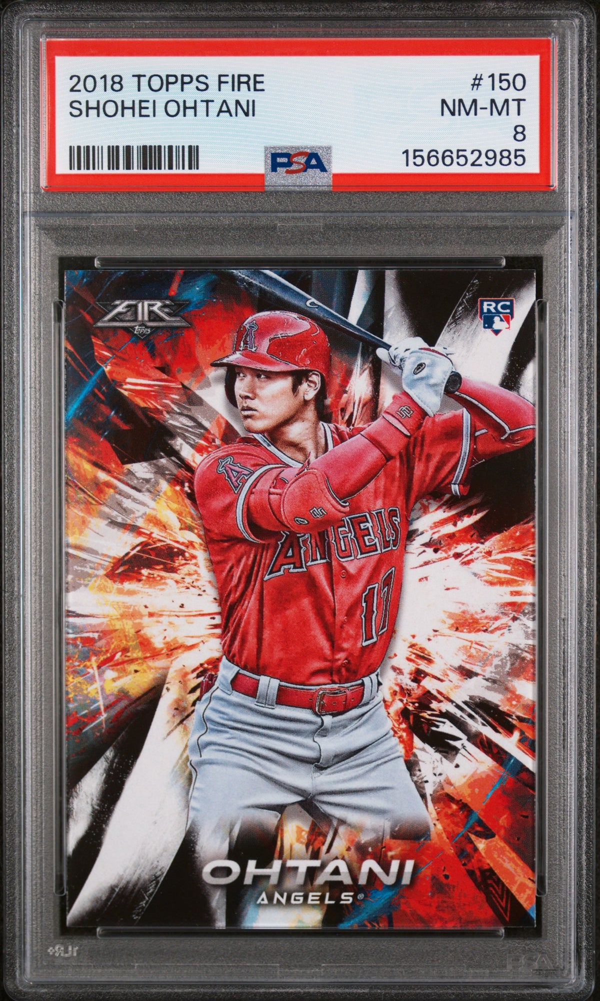 2018 Topps Fire Shohei Ohtani #150 PSA 8