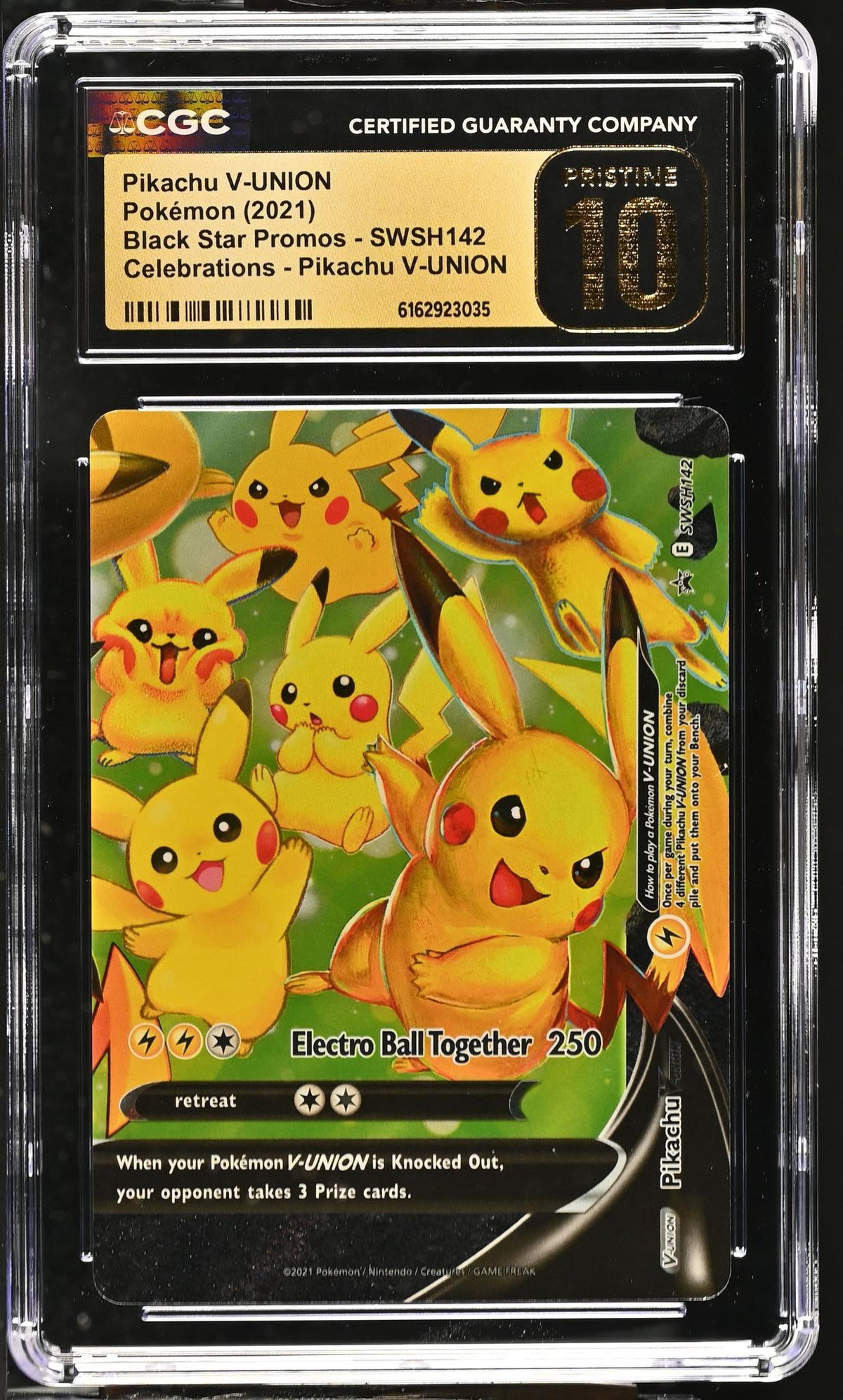 2021 Black Star Promos #SWSH142 Pikachu Celebrations - Pikachu V-UNION CGC 10
