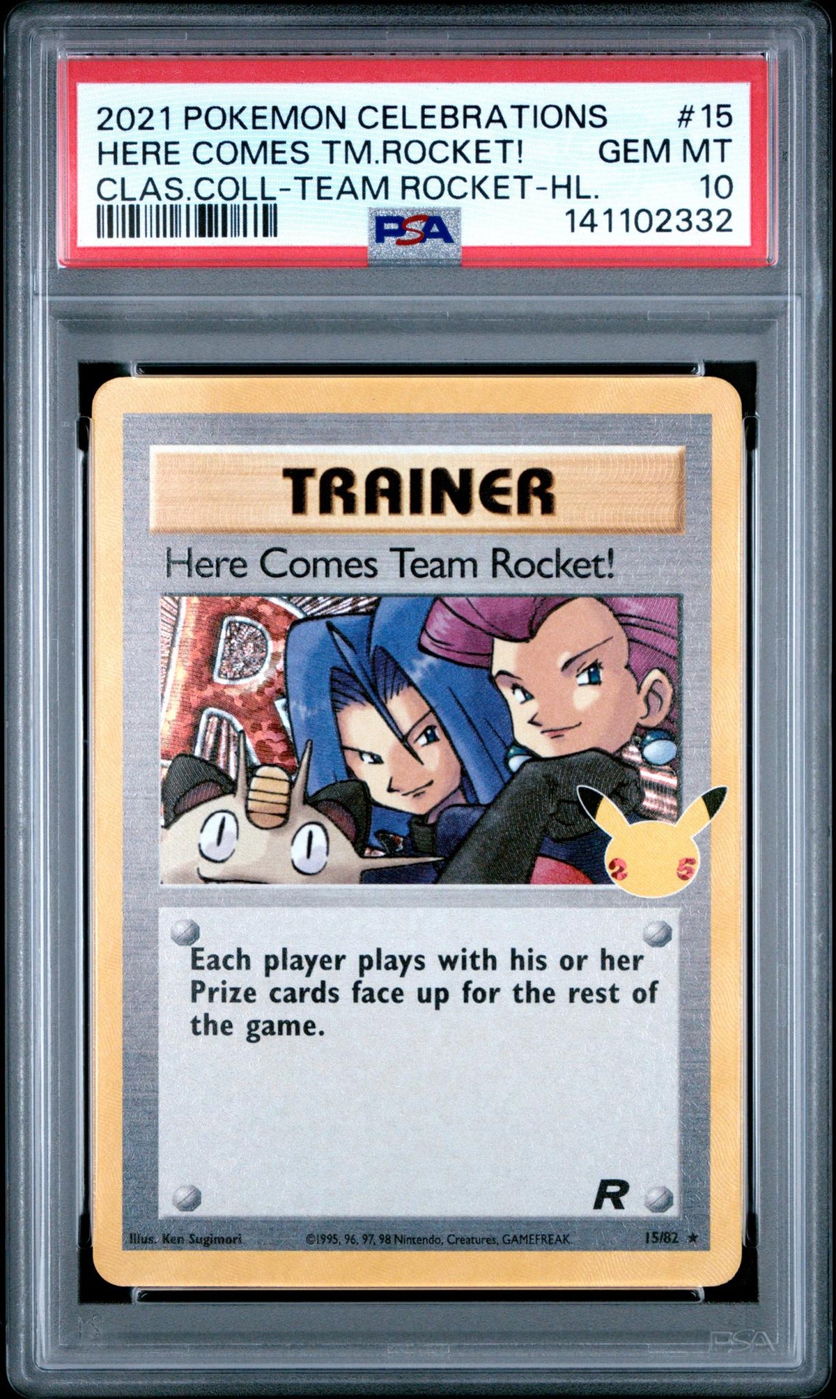 2021 Pokemon Celebrations Classic Collection Holo Here Comes Team Rocket #15 PSA 10