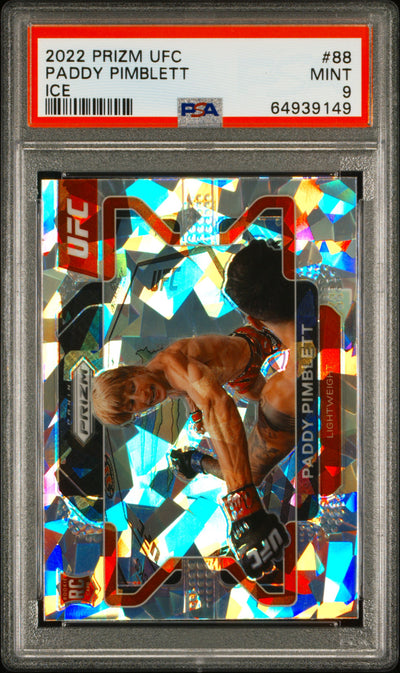 2022 Panini Prizm UFC Ice Prizm Paddy Pimblett #88 PSA 9