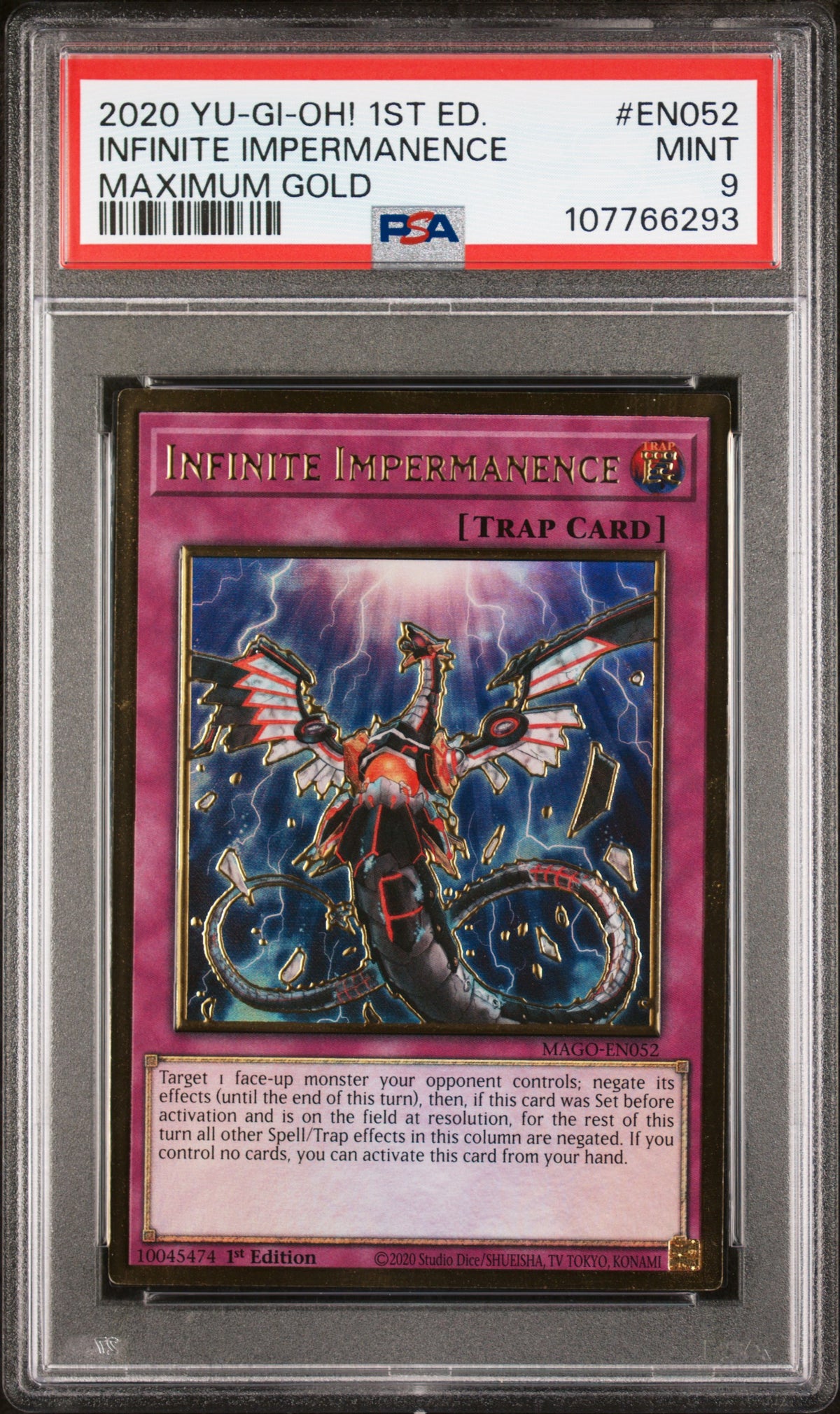 2020 Yu-Gi-Oh! Infinite Impermanence #EN052 1st Edition Maximum Gold PSA 9