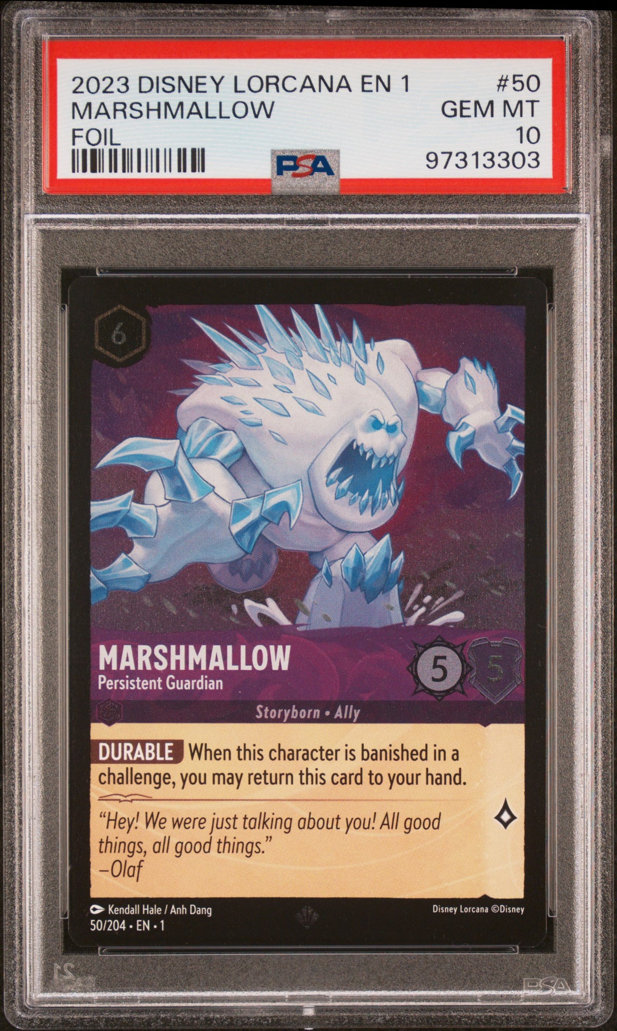 2023 Disney Lorcana Marshmallow #50 Foil PSA 10