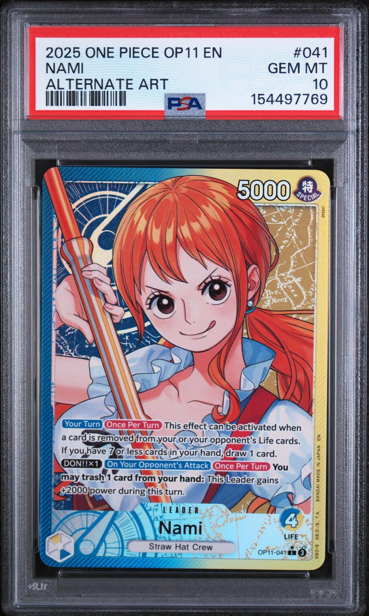 2025 One Piece Nami #041 Alternate Art PSA 10