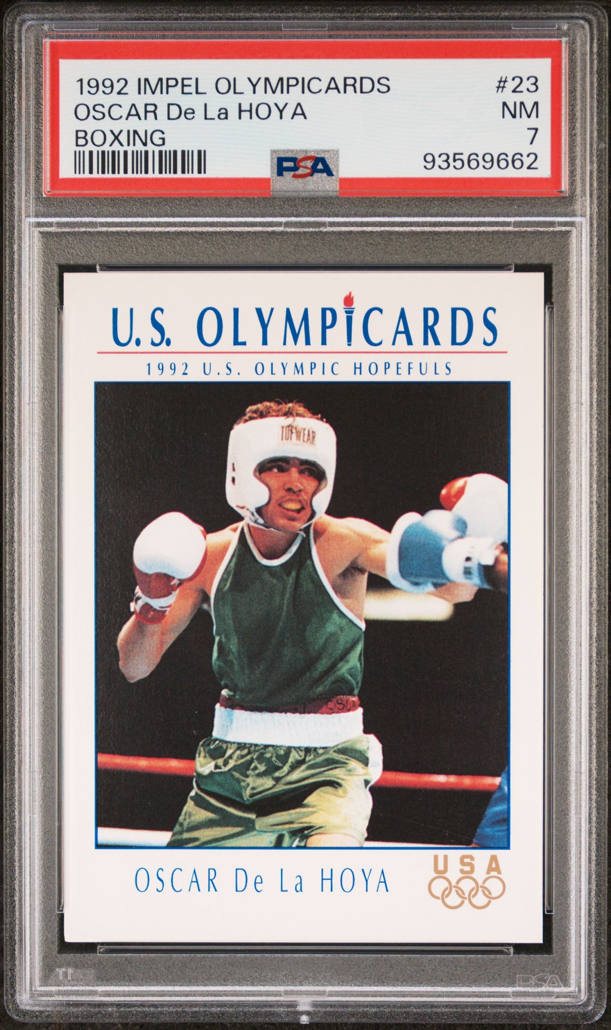 1992 Impel U.S. OlympiCards Oscar De La Hoya #23 PSA 7