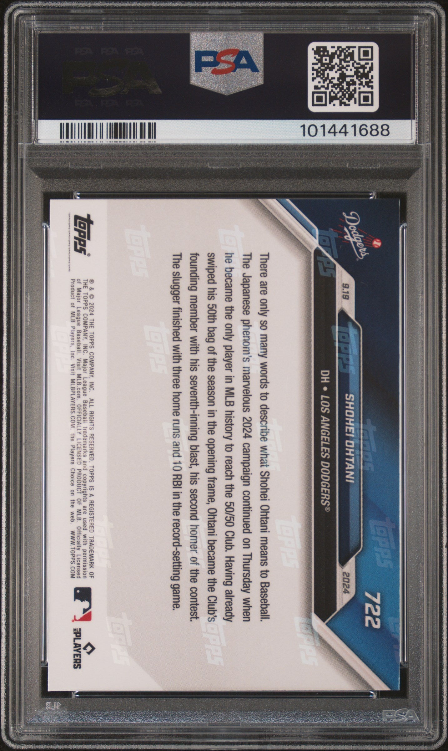 2024 Topps Now Shohei Ohtani #722 /653737 PSA 9