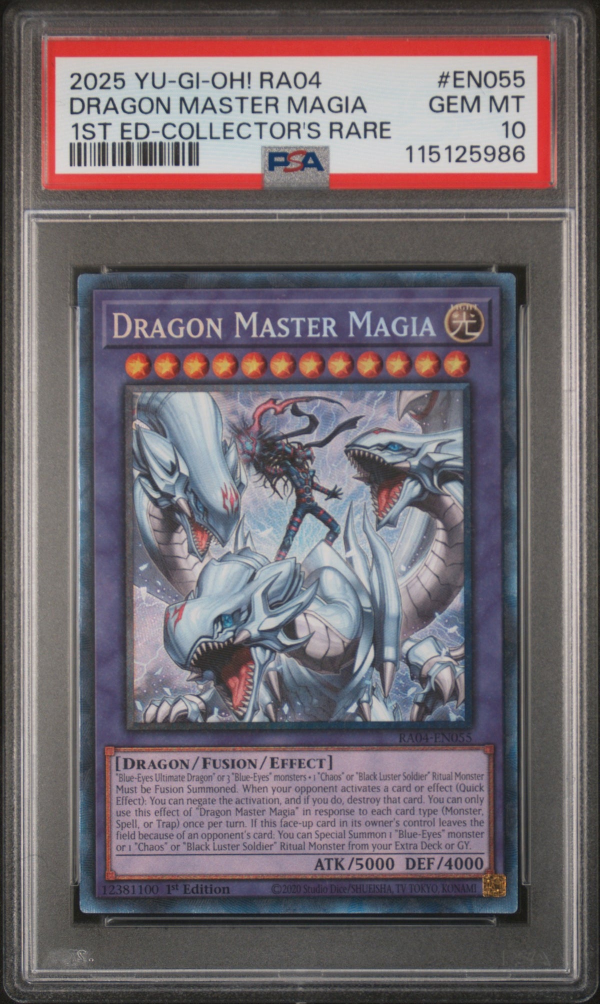 2025 Yu-Gi-Oh! Dragon Master Magia #EN055 Collector's Rare PSA 10