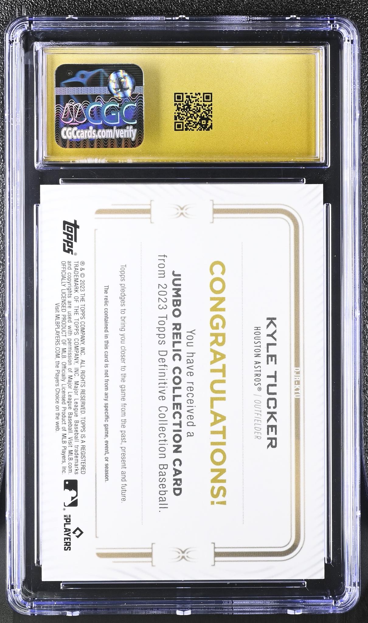 2023 Definitive #DJR-KTU Kyle Tucker Definitive Jumbo Relics /30 CGC 10
