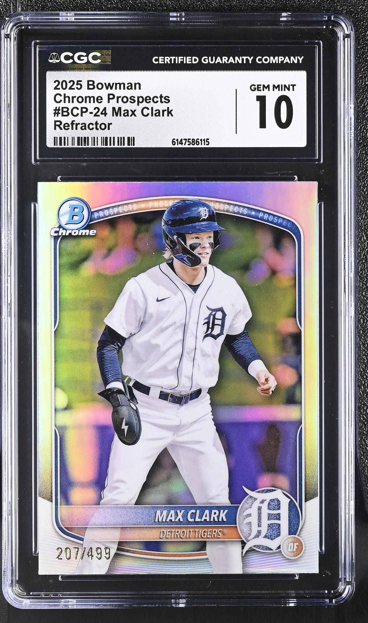 2025 Bowman Chrome #BCP-24 Max Clark Prospects /499 CGC 10