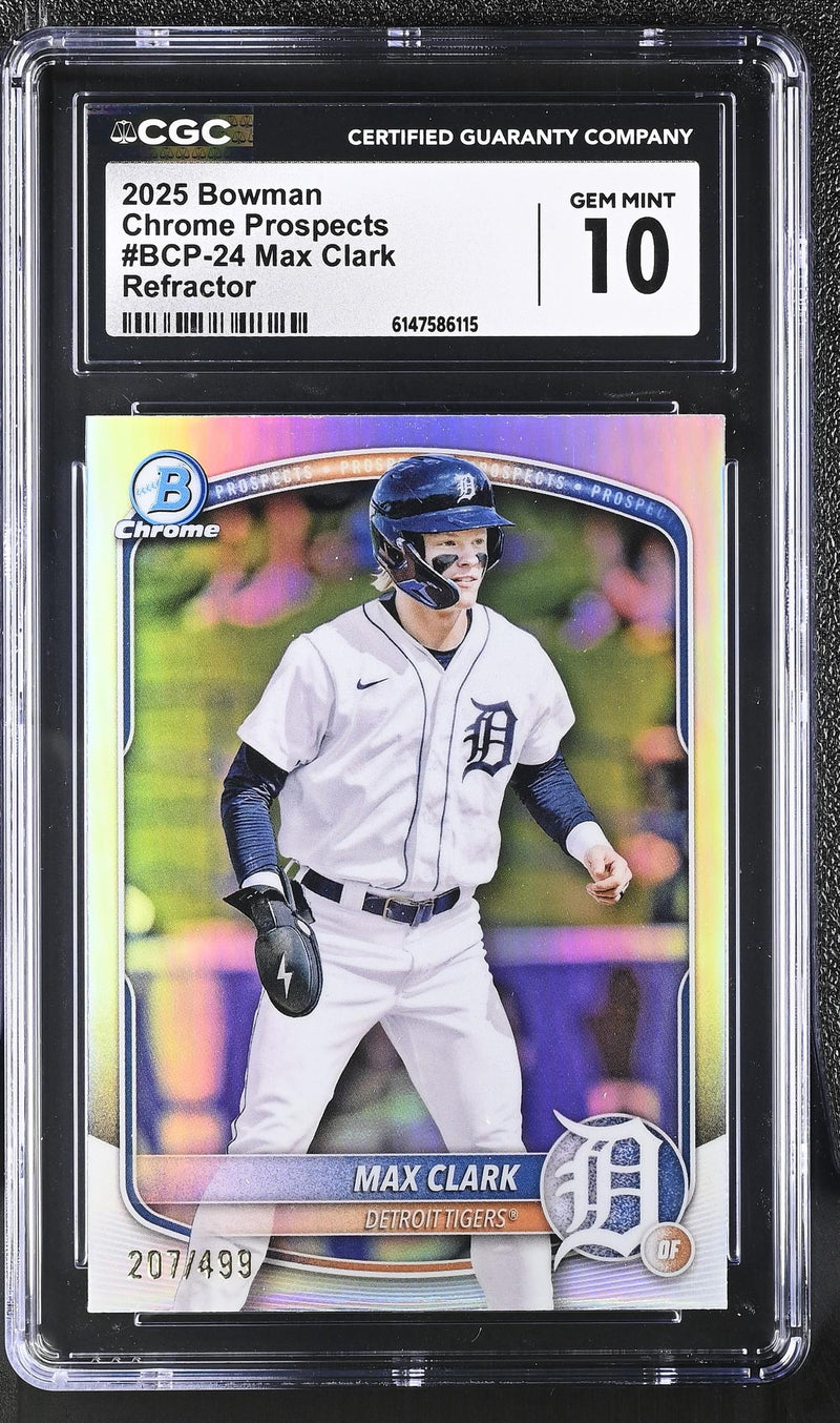 2025 Bowman Chrome #BCP-24 Max Clark Prospects /499 CGC 10