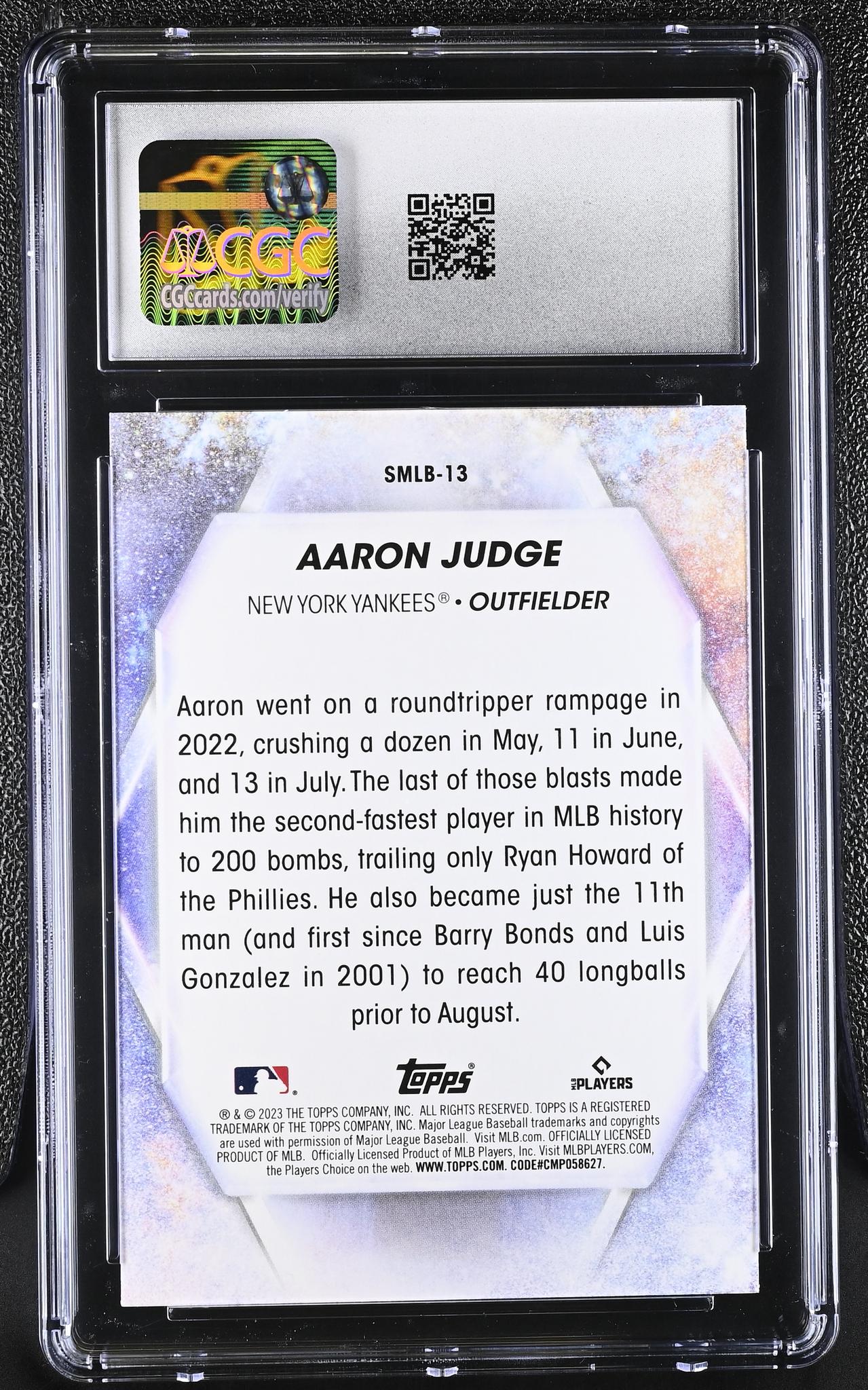 2023 Topps #SMLB-13 Aaron Judge Stars of MLB CGC 10