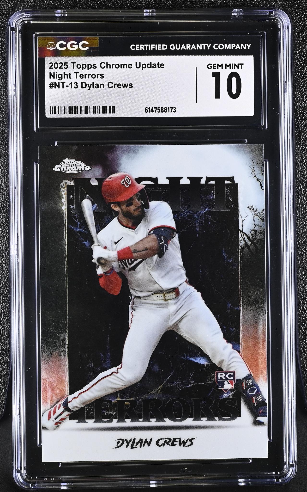 2025 Topps Chrome Update #NT-13 Dylan Crews Night Terrors CGC 10
