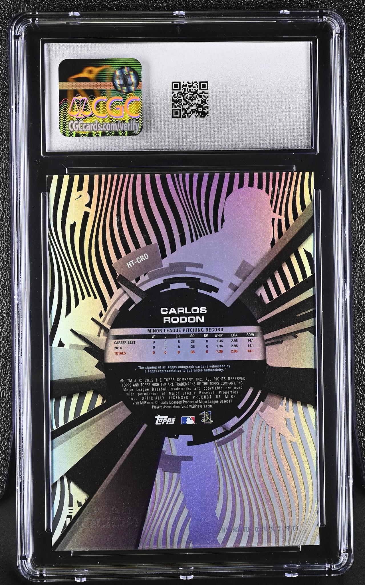 2015 High Tek #HT-CRO Carlos Rodon Autographs /50 Auto CGC 10