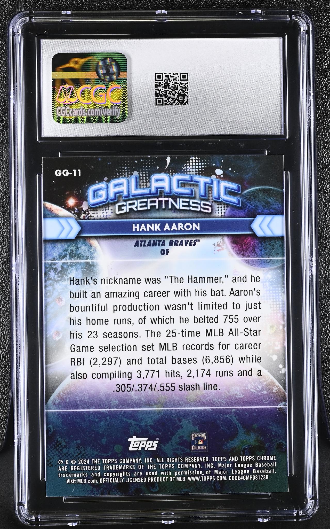 2024 Topps Chrome #GG-11 Hank Aaron Galactic Greatness CGC 10
