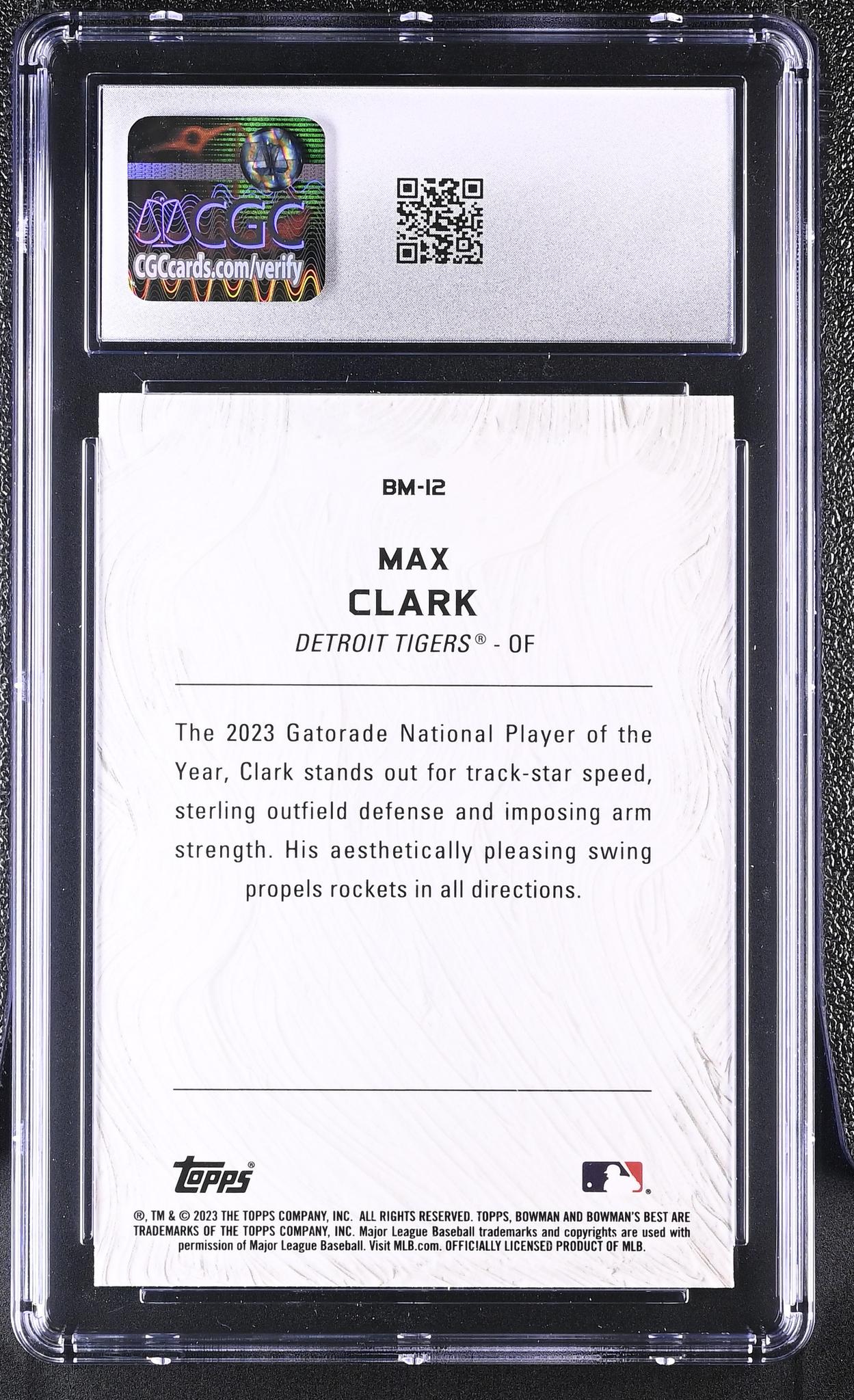 2023 Bowman's Best #BM-12 Max Clark Bowman Masterpieces CGC 9.5
