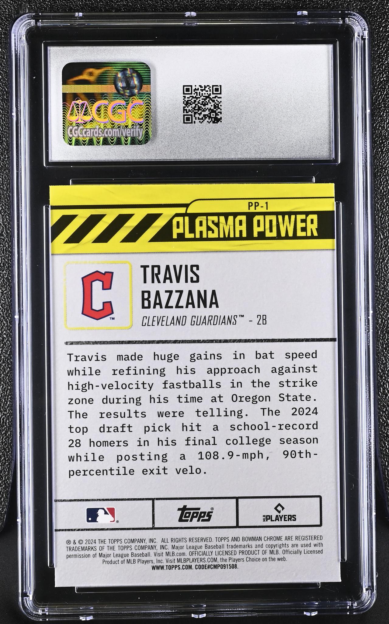 2024 Bowman Chrome #PP-1 Travis Bazzana Plasma Power CGC 10