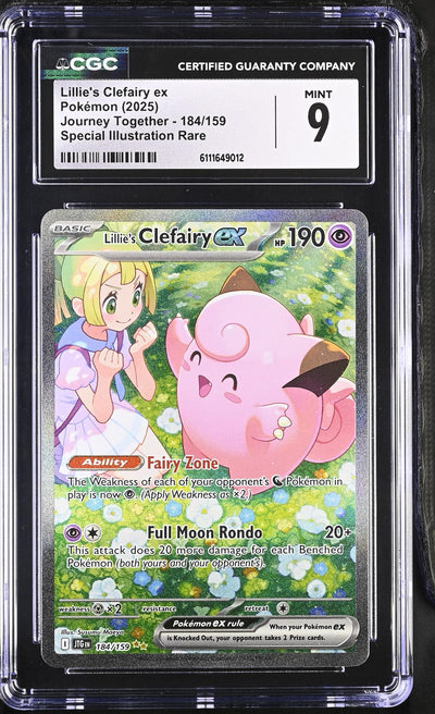 2025 Pokemon #184/159 Lillie's Clefairy ex Journey Together CGC 9