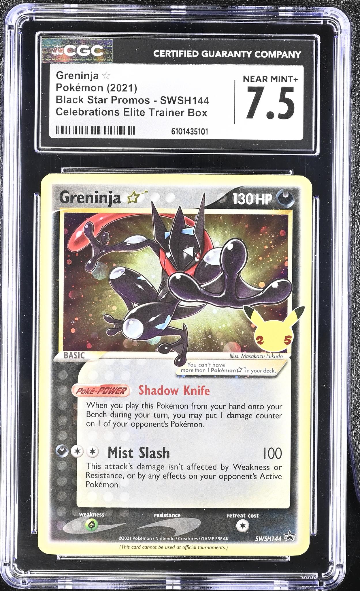 2021 Black Star Promos #SWSH144 Greninja Celebrations Elite Trainer Box CGC 7.5