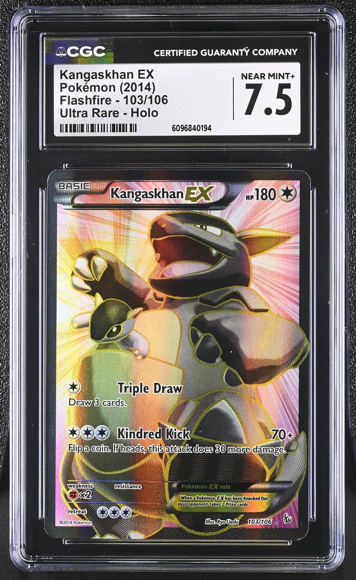 2014 Flashfire #103/106 Kangaskhan Ultra Rare - Holo CGC 7.5