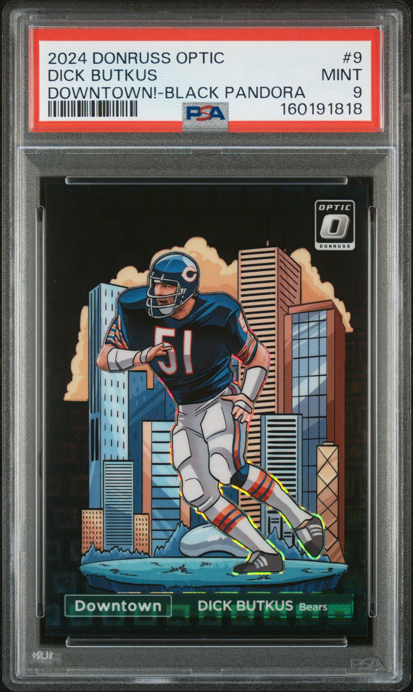 2024 Donruss Optic Downtown Black Pandora Dick Butkus #9 /25 PSA 9
