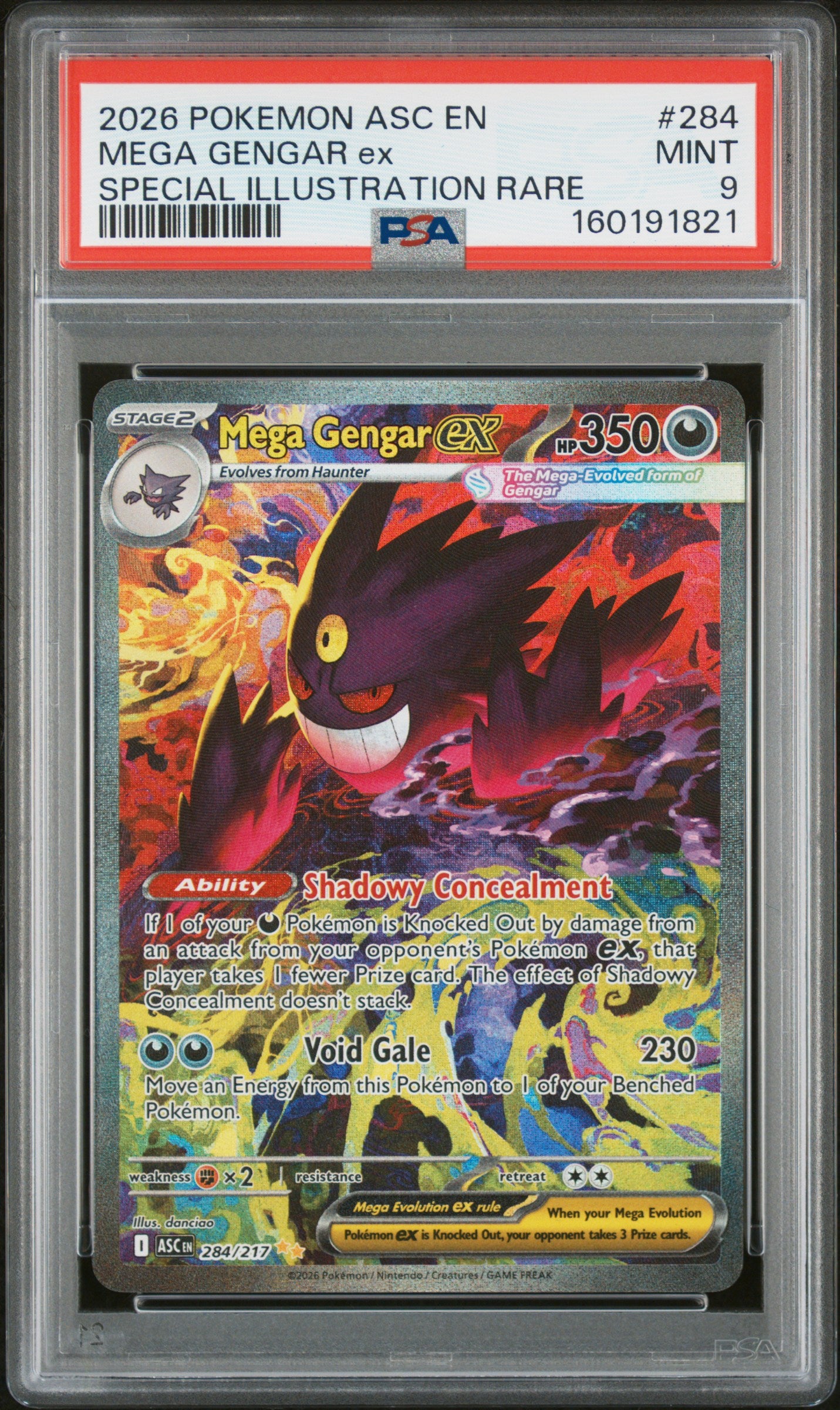 2026 Pokemon Mega Evolution Ascended Heroes Special Illustration Rare Mega Gengar Ex #284 PSA 9