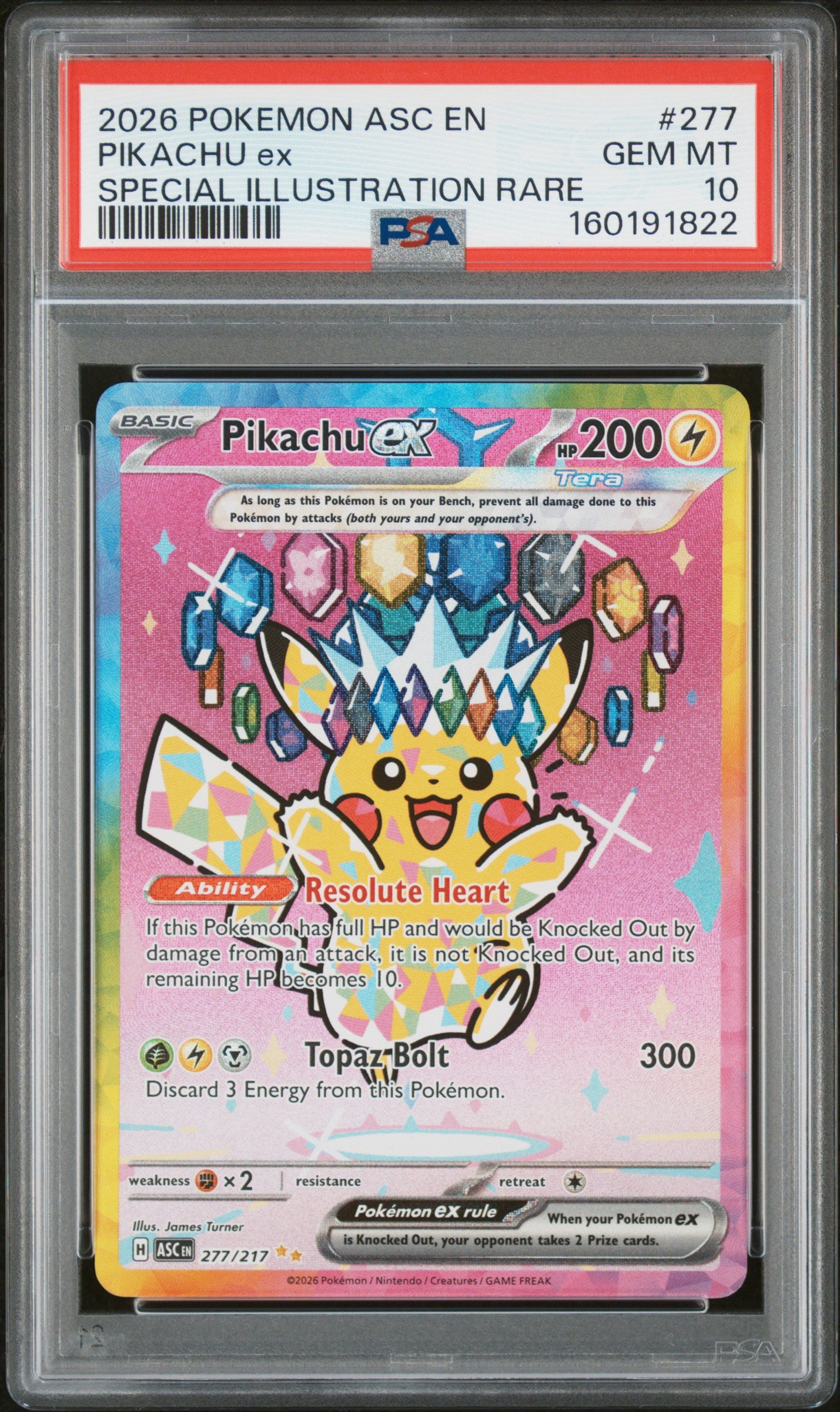 2026 Pokemon Mega Evolution Ascended Heroes Special Illustration Rare Pikachu Ex #277 PSA 10
