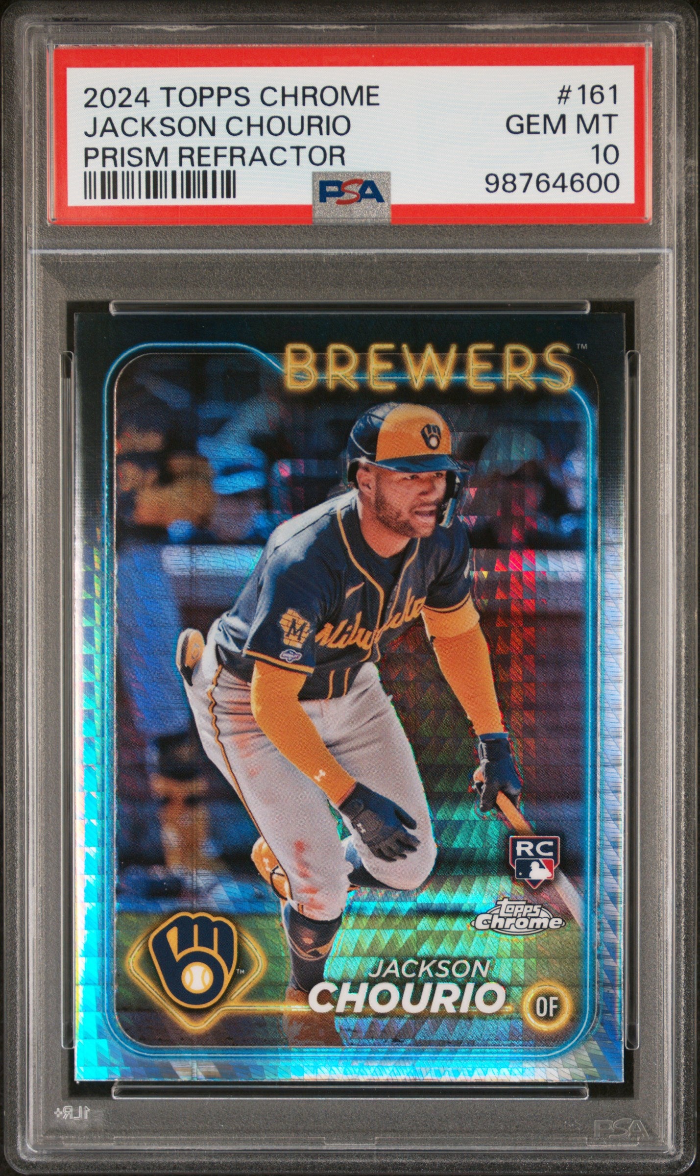 2024 Topps Chrome Prism Refractor Jackson Chourio #161 PSA 10