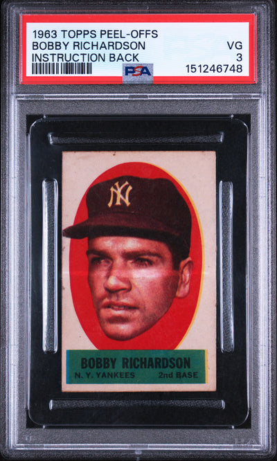 1963 Topps Peel-Offs Bobby Richardson PSA 3