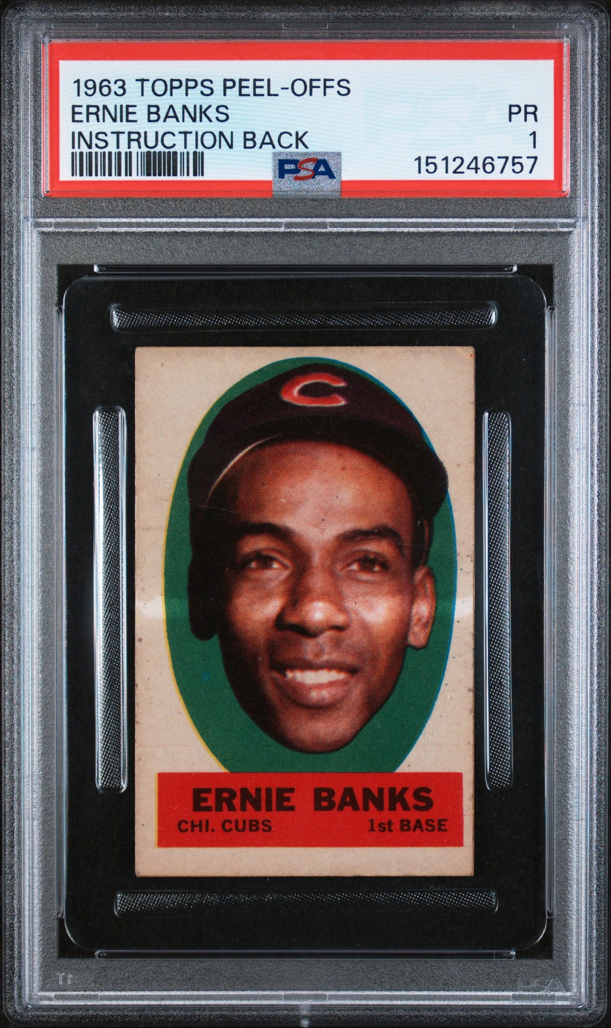 1963 Topps Peel-Offs Ernie Banks #5 PSA 1