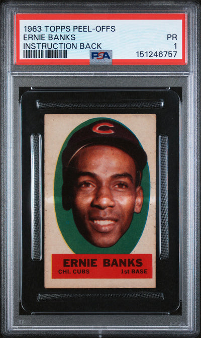 1963 Topps Peel-Offs Ernie Banks PSA 1