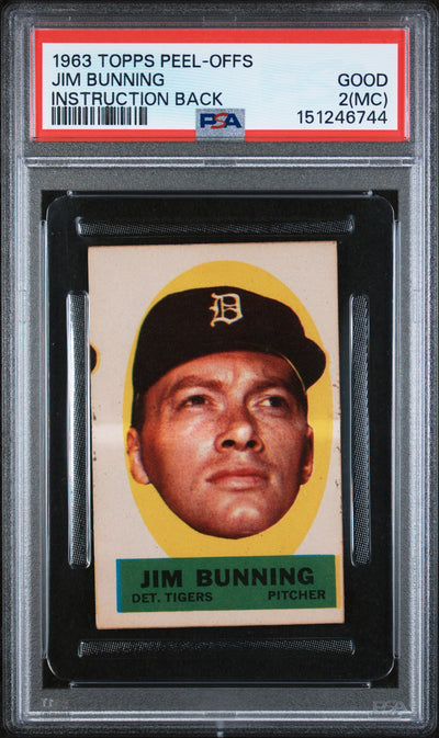 1963 Topps Peel-Offs Jim Bunning Instruction Back PSA 2
