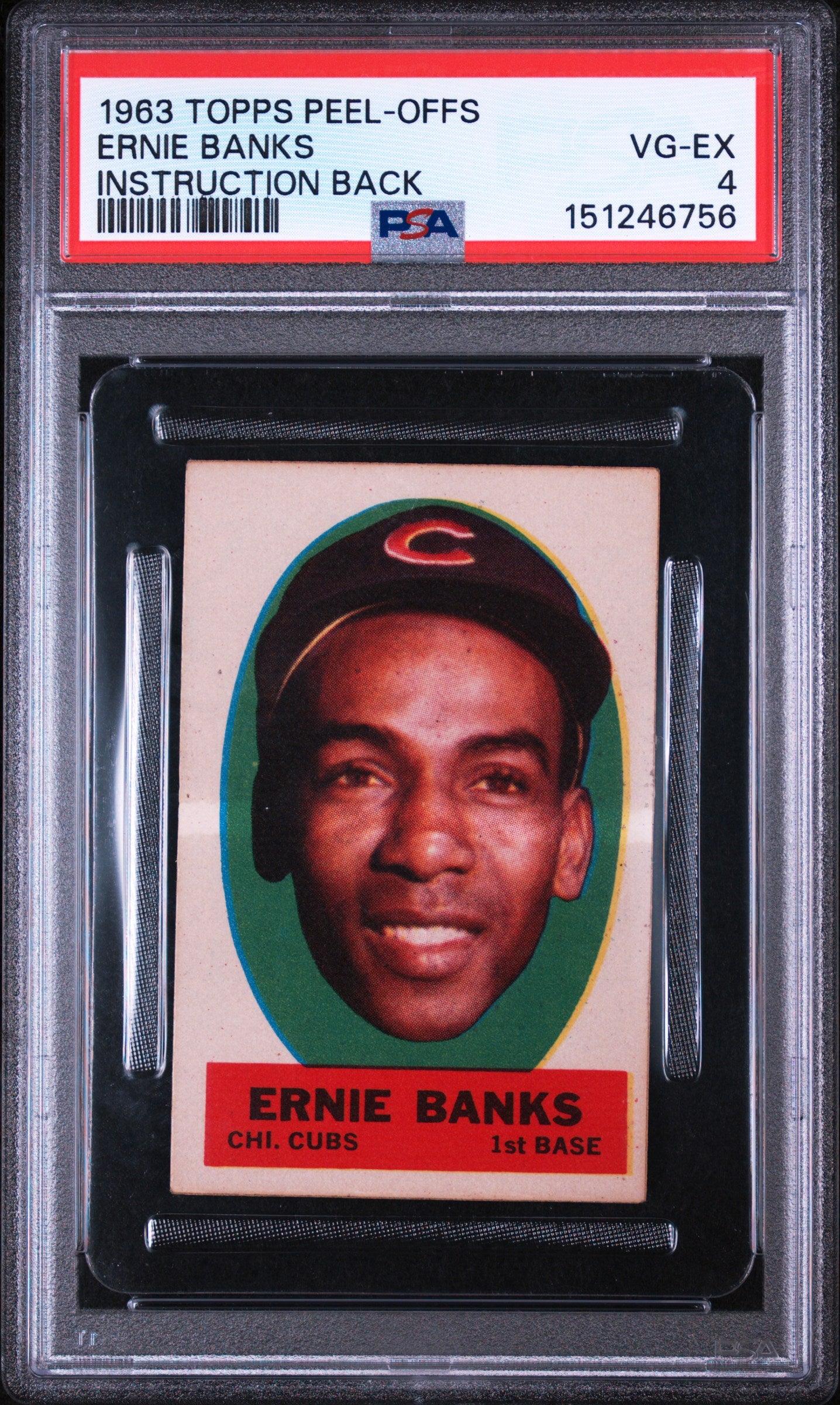 1963 Topps Peel-Offs Ernie Banks #5 PSA 4