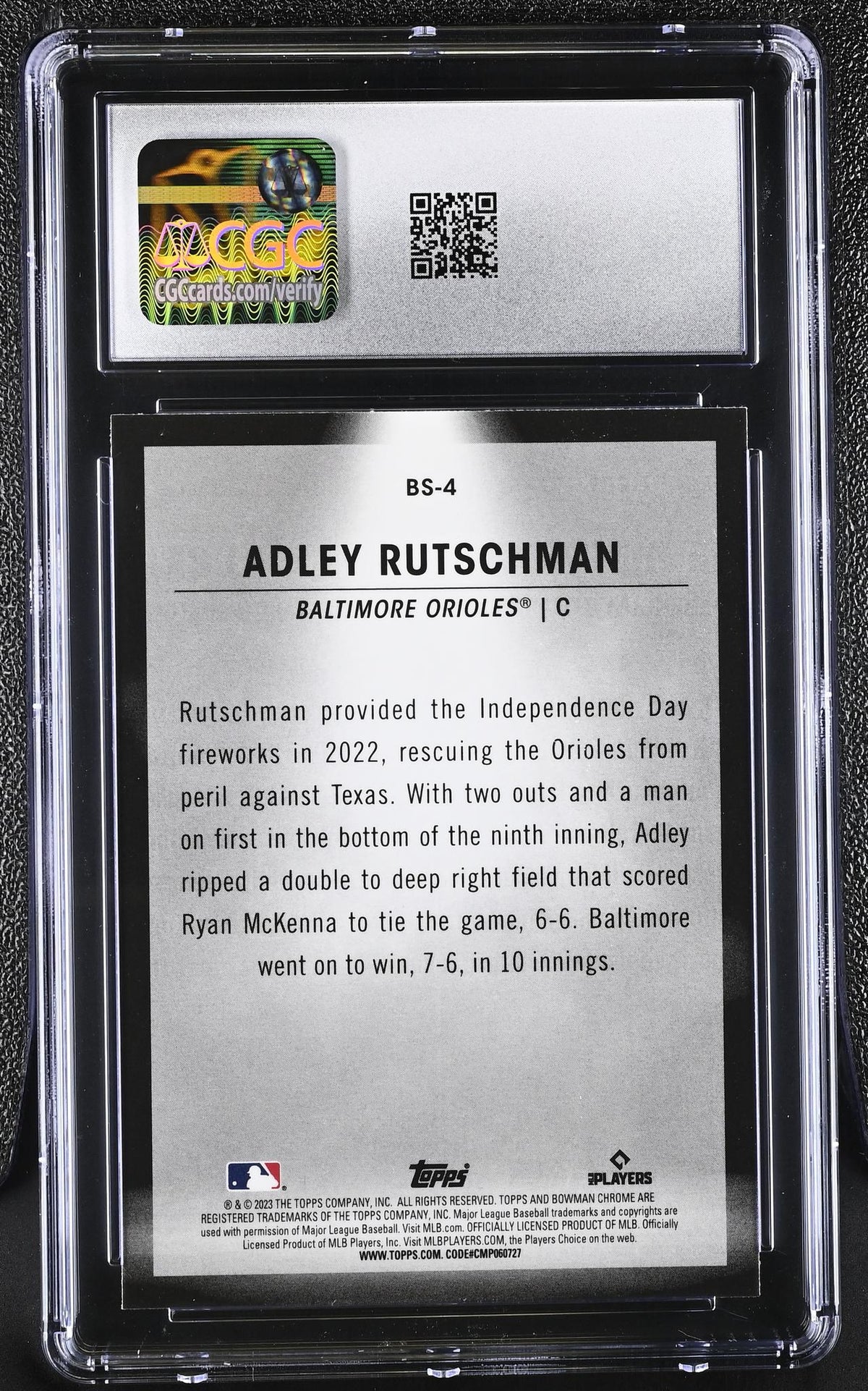 2023 Bowman #BS-4 Adley Rutschman Spotlights CGC 10