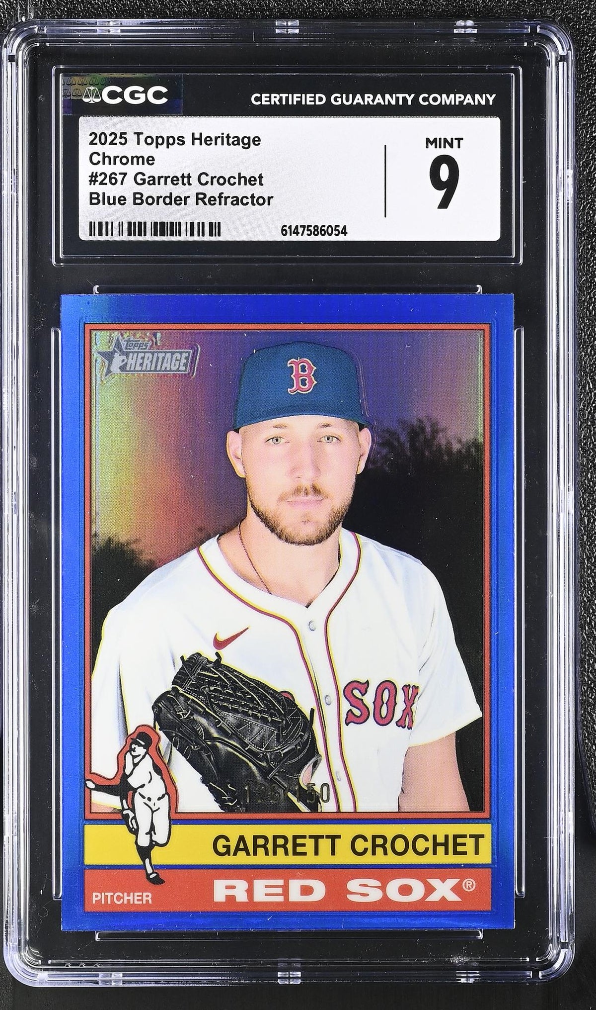 2025 Topps Heritage Chrome #267 Garrett Crochet Blue Border Refractor /530 CGC 9