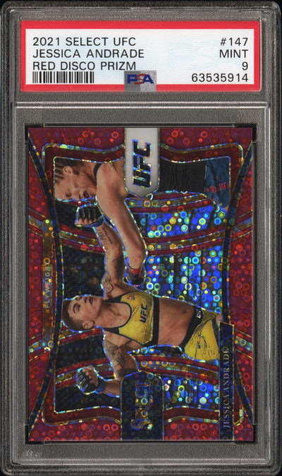2021 Panini Select UFC Red Disco Prizm Jessica Andrade #147 /199 PSA 9