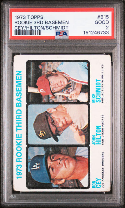 1973 Topps Rookie Third Basemen Cey/Hilton/Schmidt #615 PSA 2
