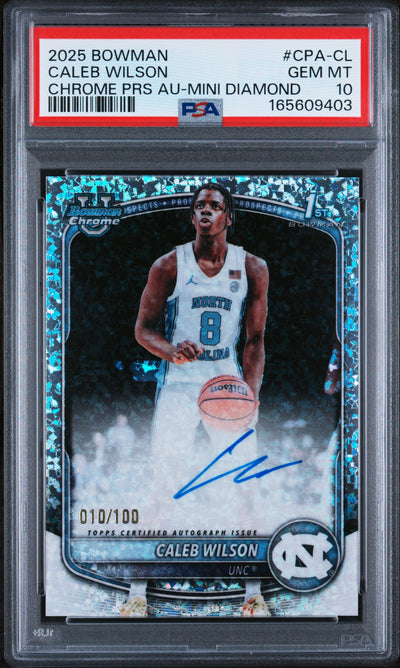 2025 Bowman Chrome Prospect Autograph Caleb Wilson #CPA-CL /100 PSA 10