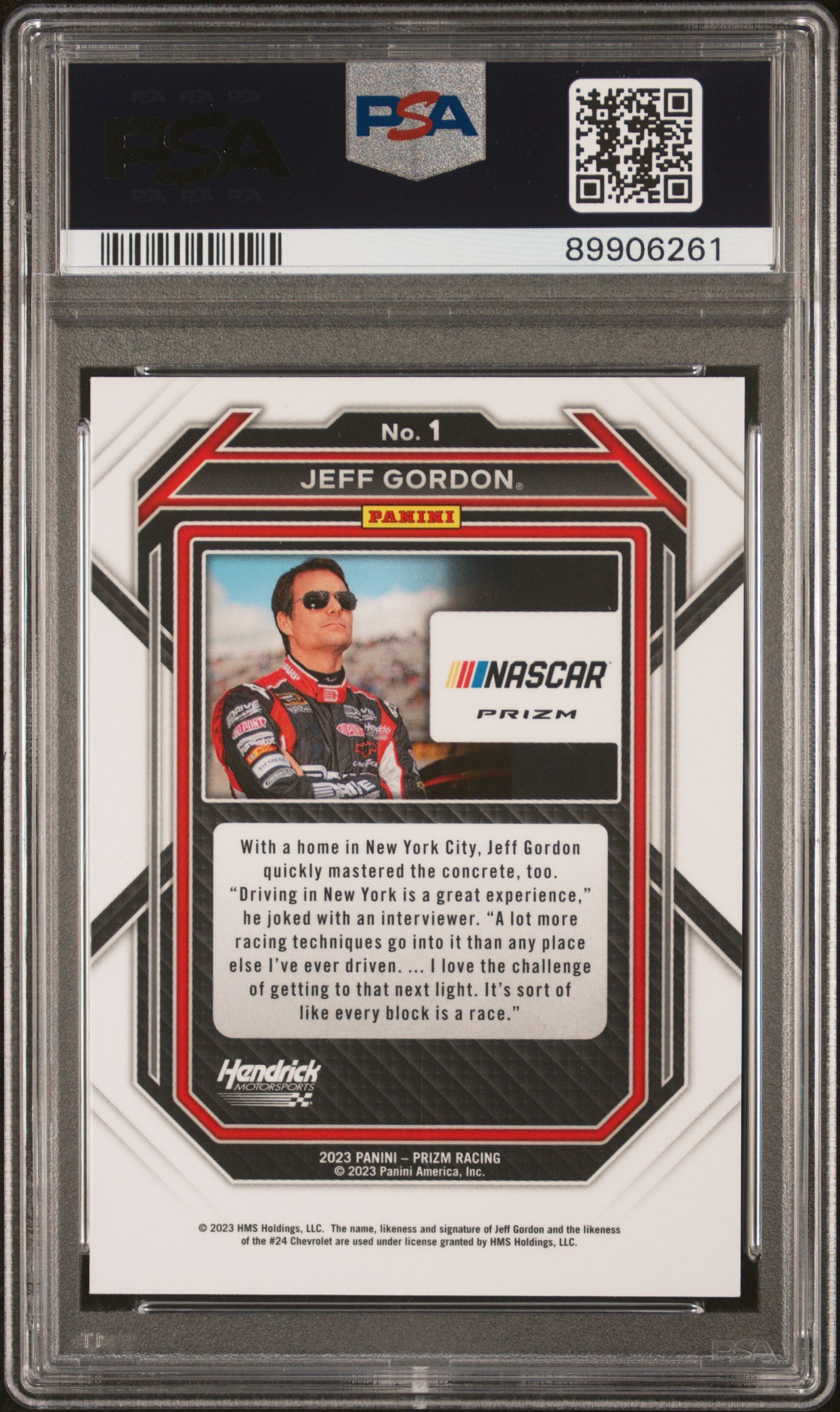 2023 Panini Prizm Nascar Reactive Orange Jeff Gordon #1 PSA 8