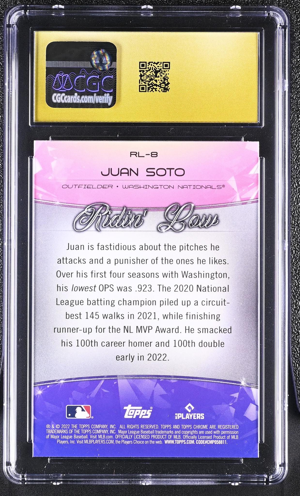2022 Topps Chrome #RL-8 Juan Soto Ridin' Low CGC 10