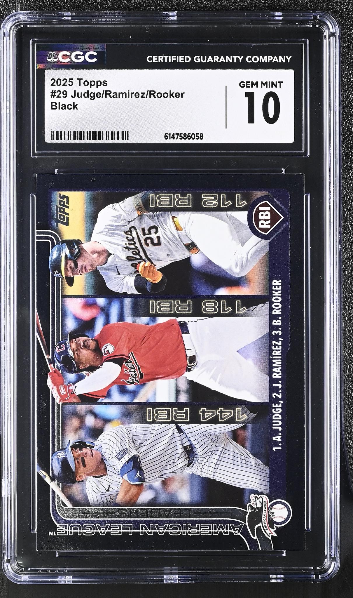 2025 Topps #29 Judge/Ramirez/Rooker /74 CGC 10