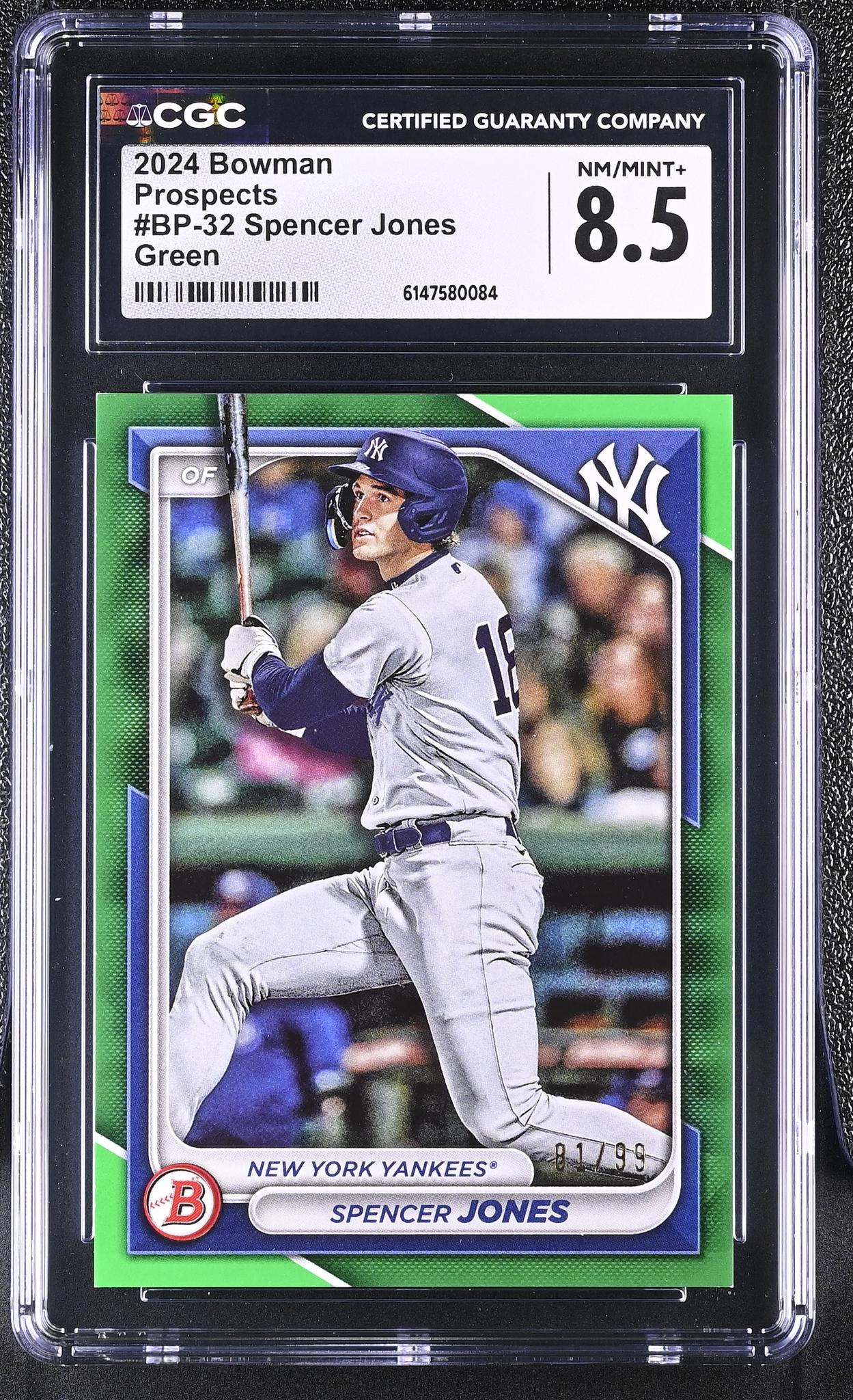 2024 Bowman #BP-32 Spencer Jones Prospects /99 CGC 8.5