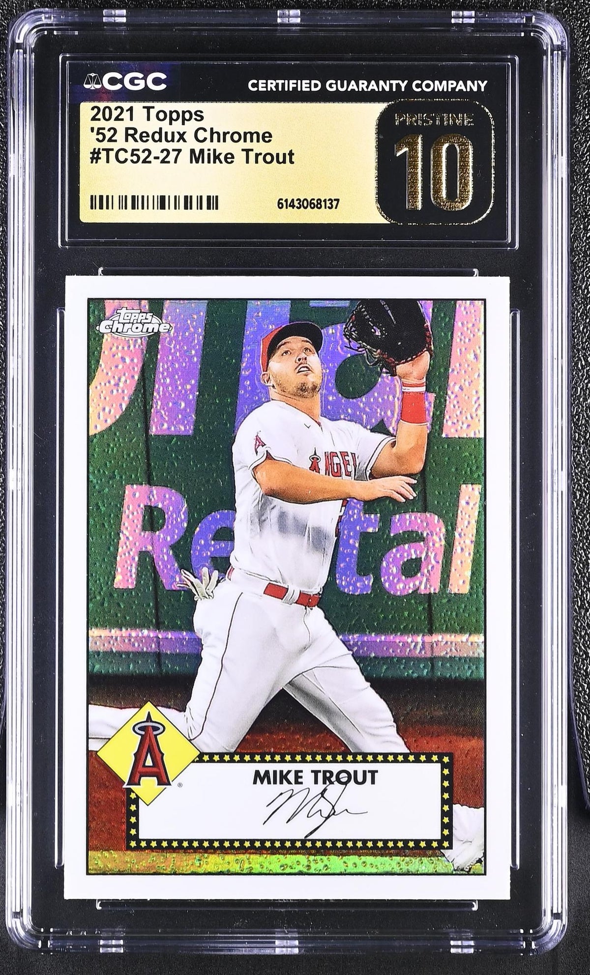 2021 Topps Chrome #TC52-27 Mike Trout '52 Redux Chrome CGC 10