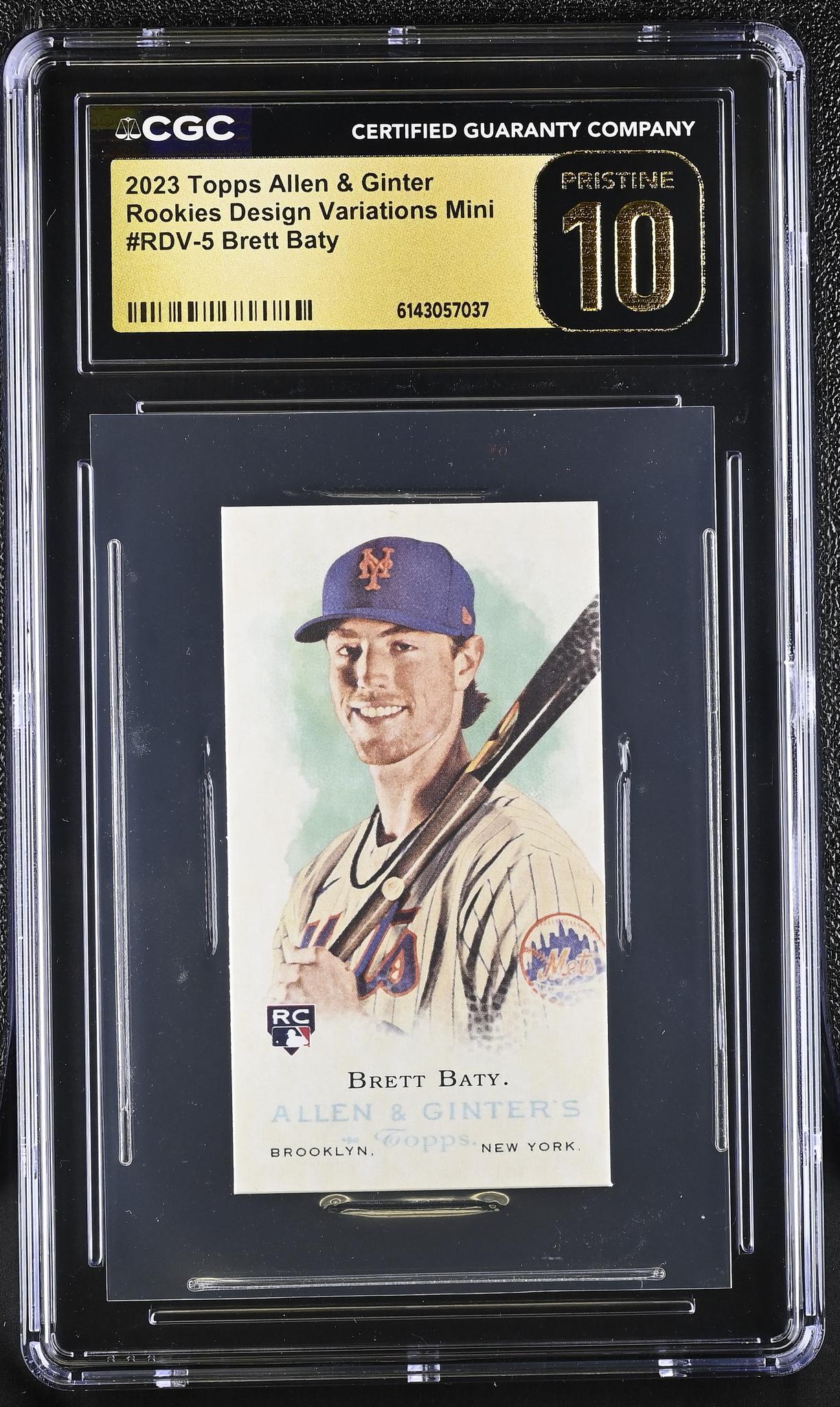 2023 Allen & Ginter #RDV-5 Brett Baty Rookies Design Variations Mini CGC 10