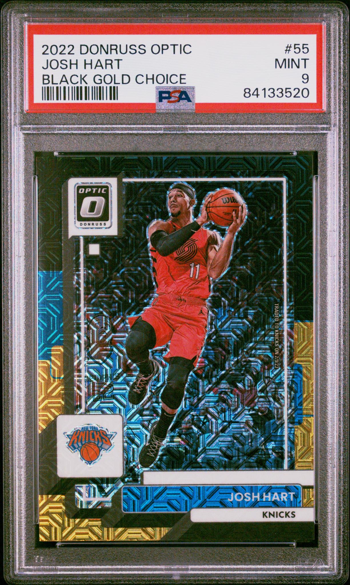 2022 Panini Donruss Optic Black Gold Choice Josh Hart #55 /8 PSA 9