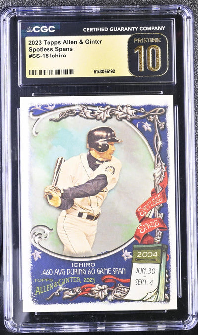 2023 Topps Allen & Ginter Spotless Spans Ichiro #SS-18 CGC 10