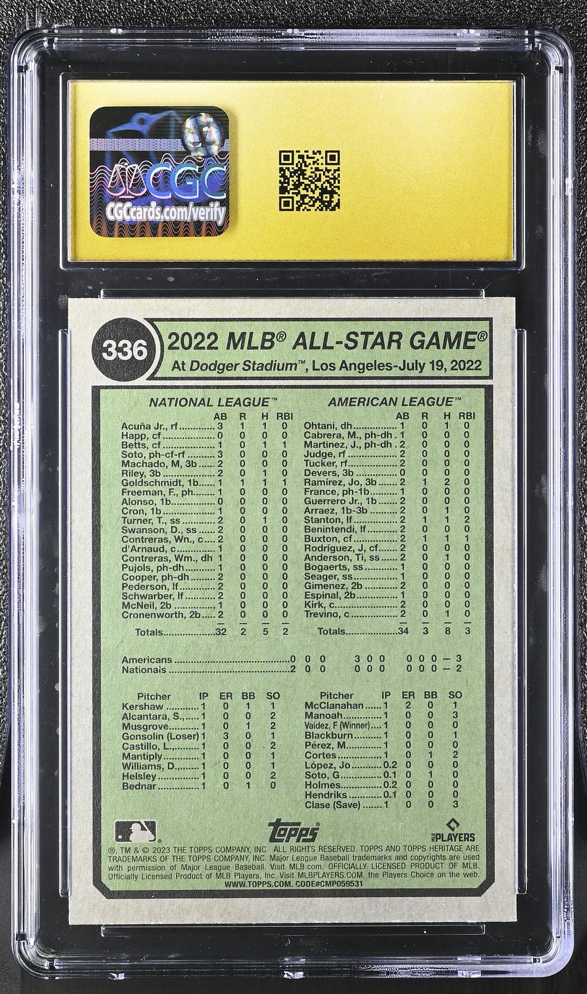 2023 Topps Heritage #336 Ronald Acuna Jr./Aaron Judge All Star CGC 10